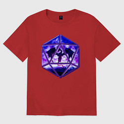 Женская футболка оверсайз DnD, d20, Dragon, Дракон, ДнД