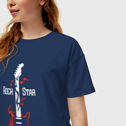 Футболка оверсайз женская Rock star, цвет: тёмно-синий — фото 2