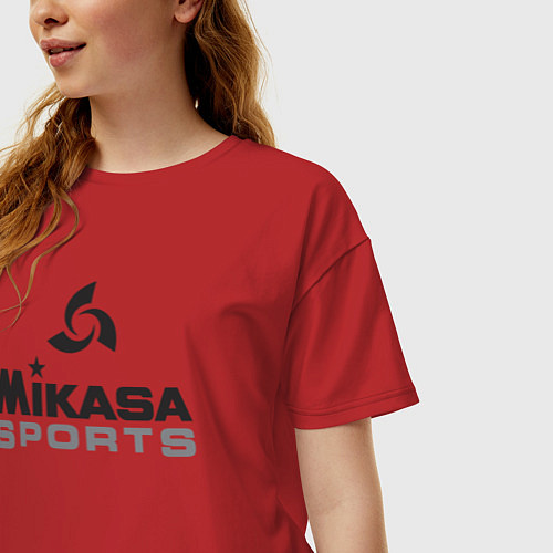 Женская футболка оверсайз MIKASA SPORTS / Красный – фото 3