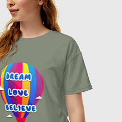 Футболка оверсайз женская Воздушный шар, цвет: авокадо — фото 2