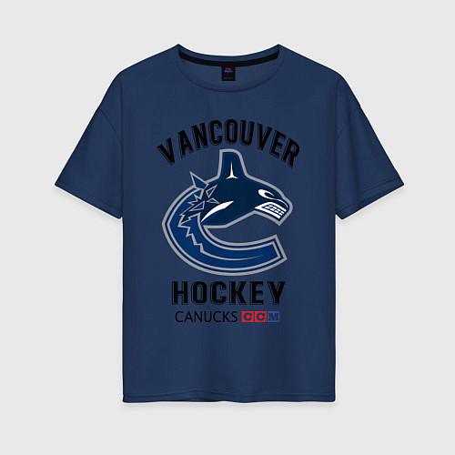 Женская футболка оверсайз VANCOUVER CANUCKS NHL / Тёмно-синий – фото 1