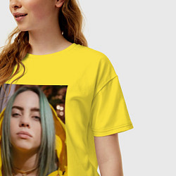 Футболка оверсайз женская Билли Айлиш Billie Eilish, цвет: желтый — фото 2