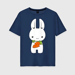 Женская футболка оверсайз Зайчик с морковкой
