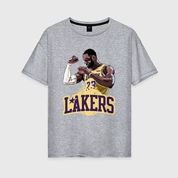 Футболка оверсайз женская LeBron - Lakers, цвет: меланж