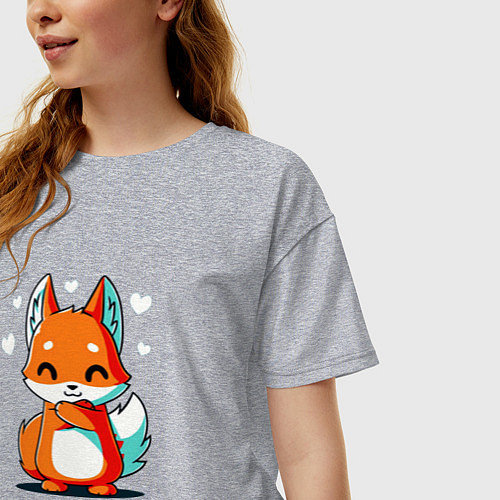 Женская футболка оверсайз ЛЮБИ СЕБЯ Love yourself / Меланж – фото 3