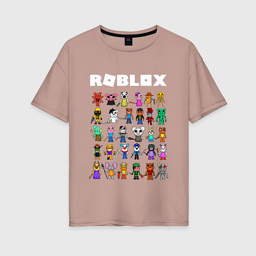 Женская футболка оверсайз ROBLOX PIGGY / Пыльно-розовый – фото 1