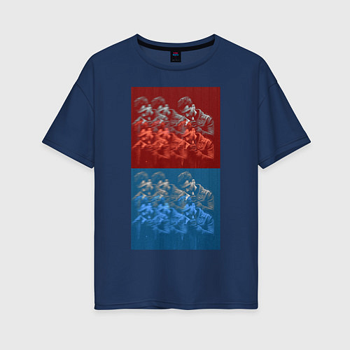 Женская футболка оверсайз Jony / Тёмно-синий – фото 1