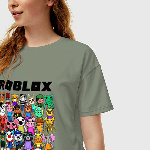 Женская футболка оверсайз ROBLOX PIGGY / Авокадо – фото 3