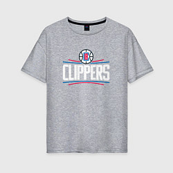 Футболка оверсайз женская Los Angeles Clippers, цвет: меланж