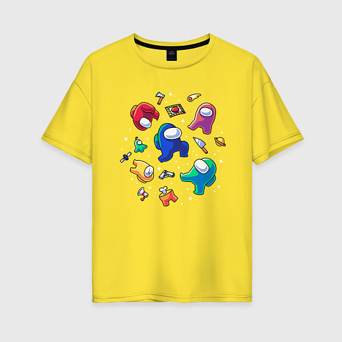 Женская футболка оверсайз Among Us / Желтый – фото 1