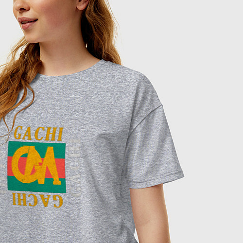 Женская футболка оверсайз GachiGucci / Меланж – фото 3