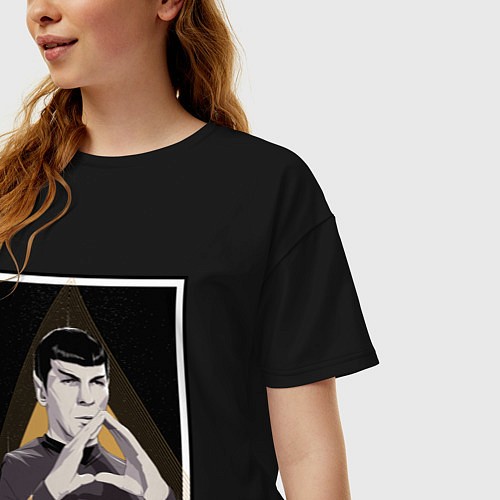 Женская футболка оверсайз Spock Z / Черный – фото 3