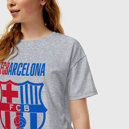 Женская футболка оверсайз Barcelona FC / Меланж – фото 3