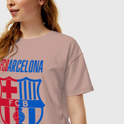 Футболка оверсайз женская Barcelona FC, цвет: пыльно-розовый — фото 2