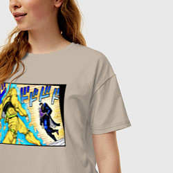 Футболка оверсайз женская Дио идет на забив, цвет: миндальный — фото 2