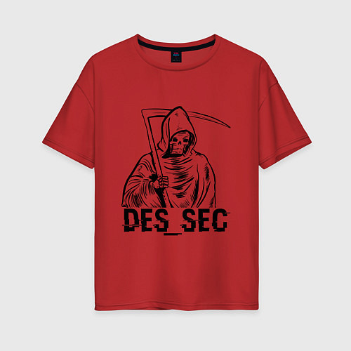 Женская футболка оверсайз Watch dogs Des Sec Z / Красный – фото 1