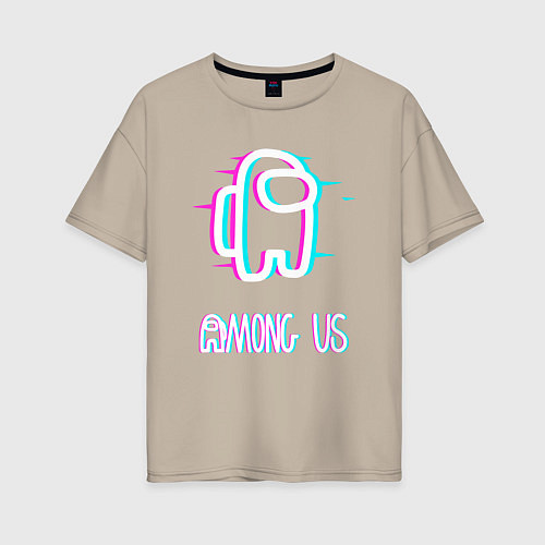 Женская футболка оверсайз Among us / Миндальный – фото 1