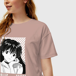 Футболка оверсайз женская Аска ева 02, цвет: пыльно-розовый — фото 2