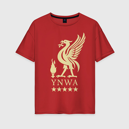 Женская футболка оверсайз Liverpool FC / Красный – фото 1