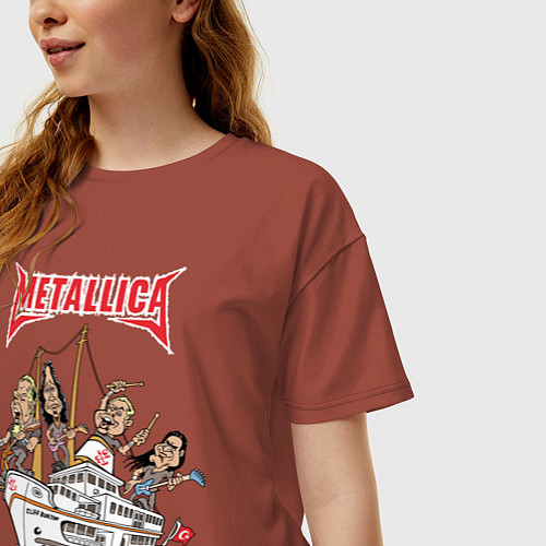 Женская футболка оверсайз Metallica / Кирпичный – фото 3