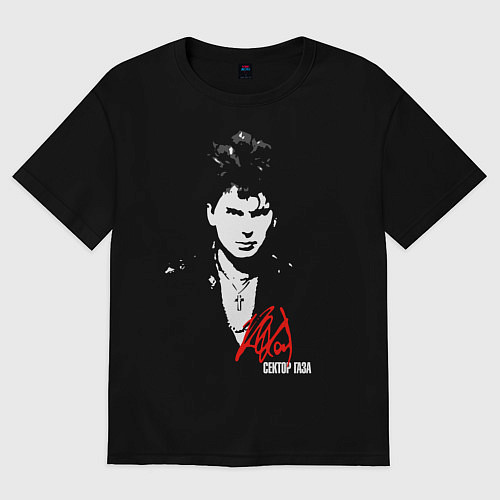 Женская футболка оверсайз Клинских - Сектор Газа / Черный – фото 1