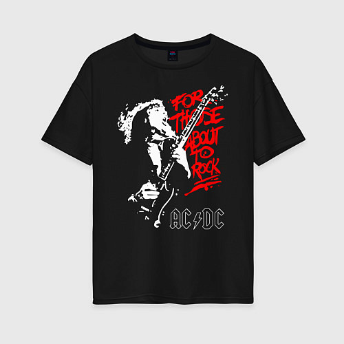 Женская футболка оверсайз ACDC / Черный – фото 1