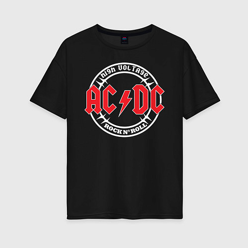 Женская футболка оверсайз ACDC / Черный – фото 1