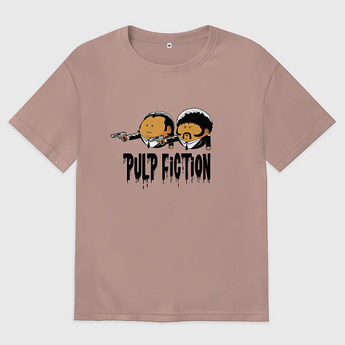 Женская футболка оверсайз Pulp fiction / Пыльно-розовый – фото 1