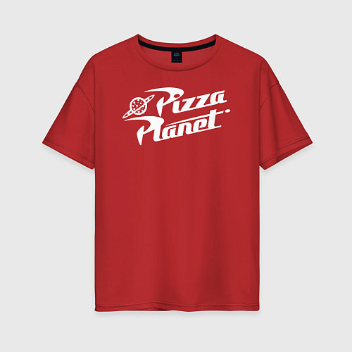 Женская футболка оверсайз Pizza Planet / Красный – фото 1
