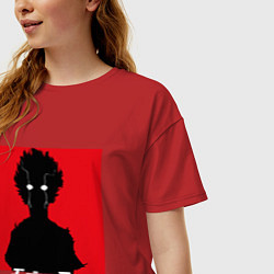 Футболка оверсайз женская Mob psycho 100 Z, цвет: красный — фото 2