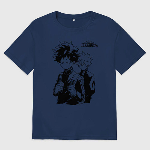 Женская футболка оверсайз Моя геройская академия / Тёмно-синий – фото 1