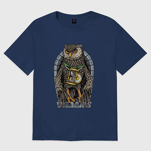 Женская футболка оверсайз Хранитель времени / Тёмно-синий – фото 1