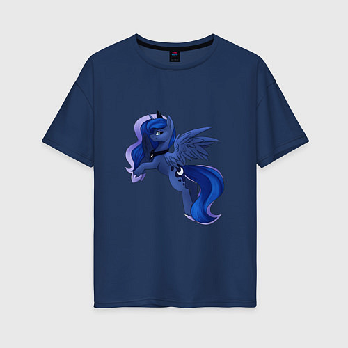 Женская футболка оверсайз Принцесса Луна / Тёмно-синий – фото 1