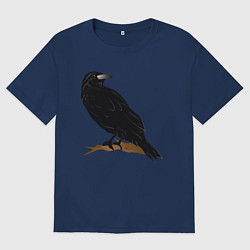 Футболка оверсайз женская Ворон, цвет: тёмно-синий
