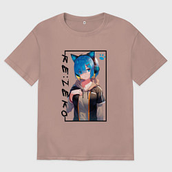 Футболка оверсайз женская Рэм Re: Жизнь с нуля в альтернативном мире, цвет: пыльно-розовый