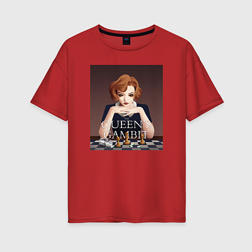 Женская футболка оверсайз Ход королевы / Красный – фото 1