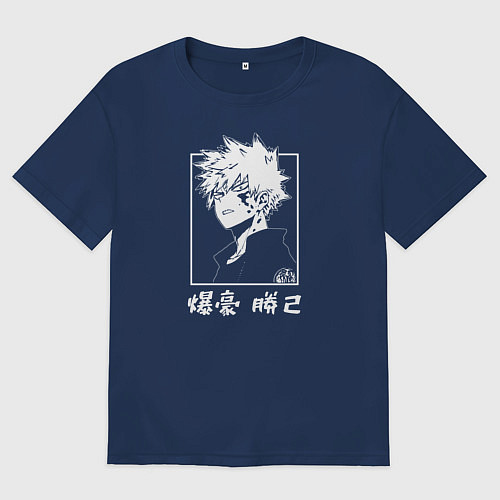 Женская футболка оверсайз Моя геройская академия / Тёмно-синий – фото 1