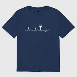 Футболка оверсайз женская Винный пульс, цвет: тёмно-синий