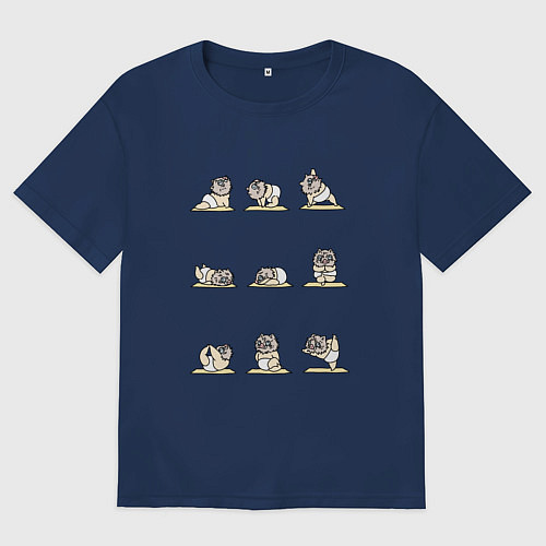 Женская футболка оверсайз ЙОГА ОТ ИНОСКЕ / Тёмно-синий – фото 1