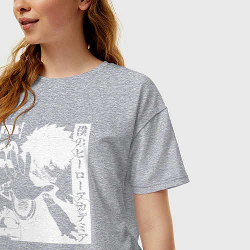 Женская футболка оверсайз Моя геройская академия / Меланж – фото 3