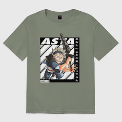 Футболка оверсайз женская Аста , Чёрный Клевер, цвет: авокадо