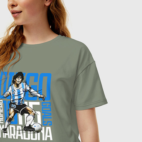 Женская футболка оверсайз 10 Diego Maradona / Авокадо – фото 3
