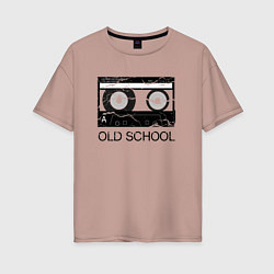 Футболка оверсайз женская OLD SCHOOL, цвет: пыльно-розовый