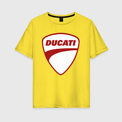 Футболка оверсайз женская Ducati Logo Дукати Лого Z, цвет: желтый