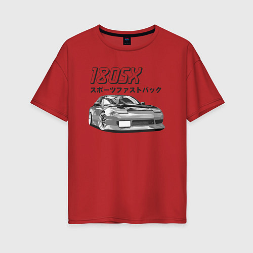 Женская футболка оверсайз Nissan 180SX / Красный – фото 1