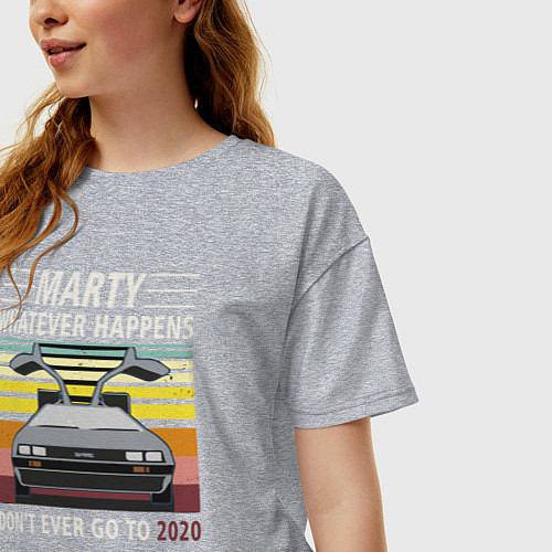 Женская футболка оверсайз Back to the Future / Меланж – фото 3