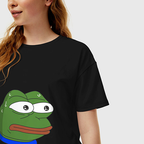 Женская футболка оверсайз Pepe MonkaS / Черный – фото 3