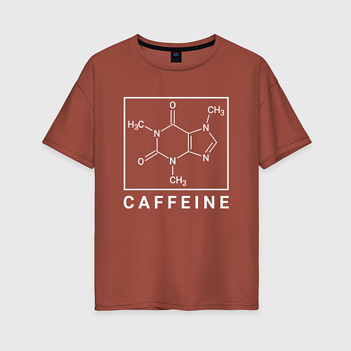 Женская футболка оверсайз Структура Кофеина / Кирпичный – фото 1