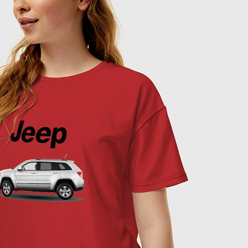 Женская футболка оверсайз Jeep / Красный – фото 3