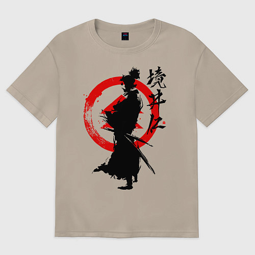 Женская футболка оверсайз Ghost of Tsushima / Миндальный – фото 1